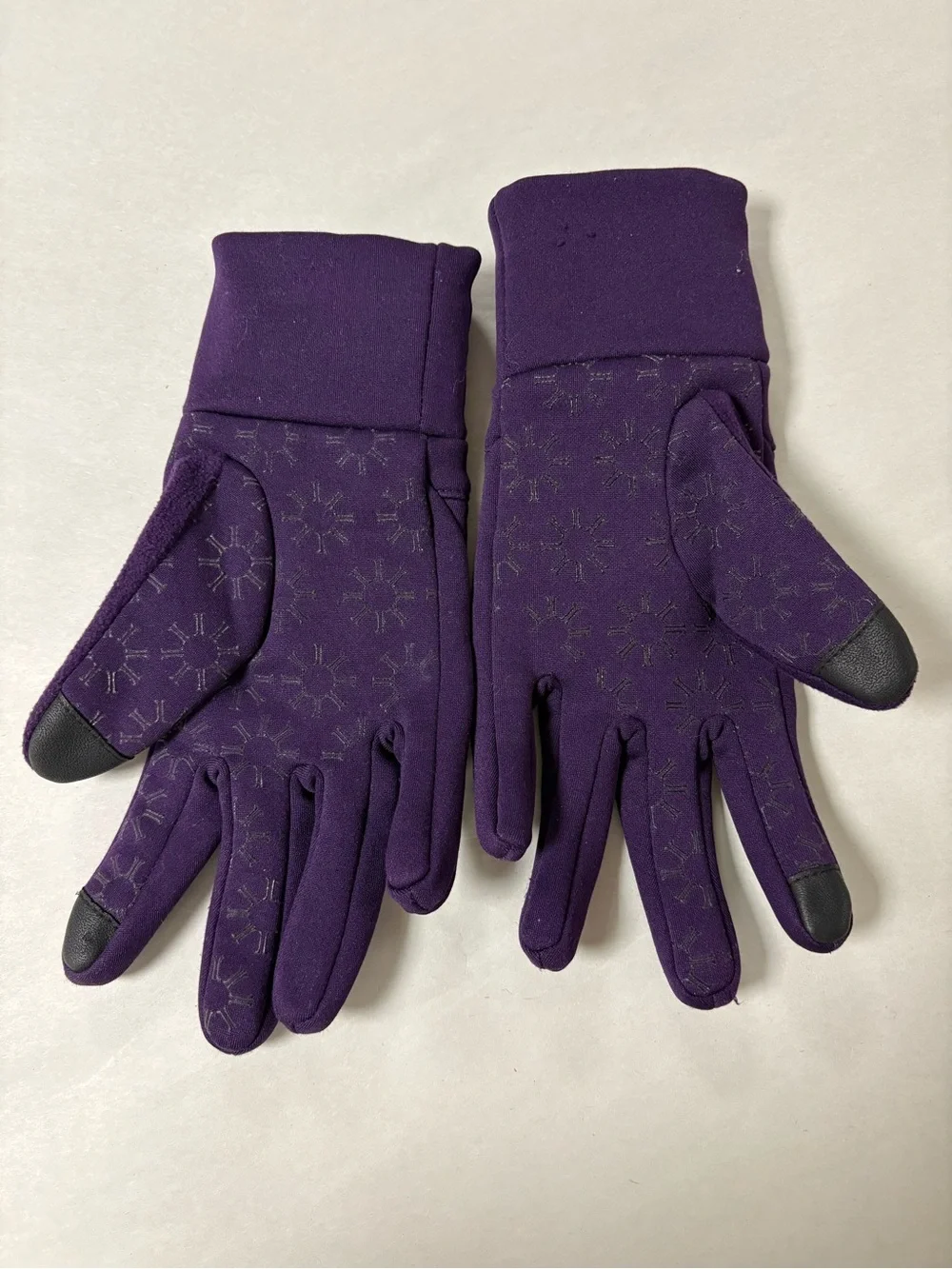 Purple Tech Gloves with Zip Pocket Lined Stretch Size M/L